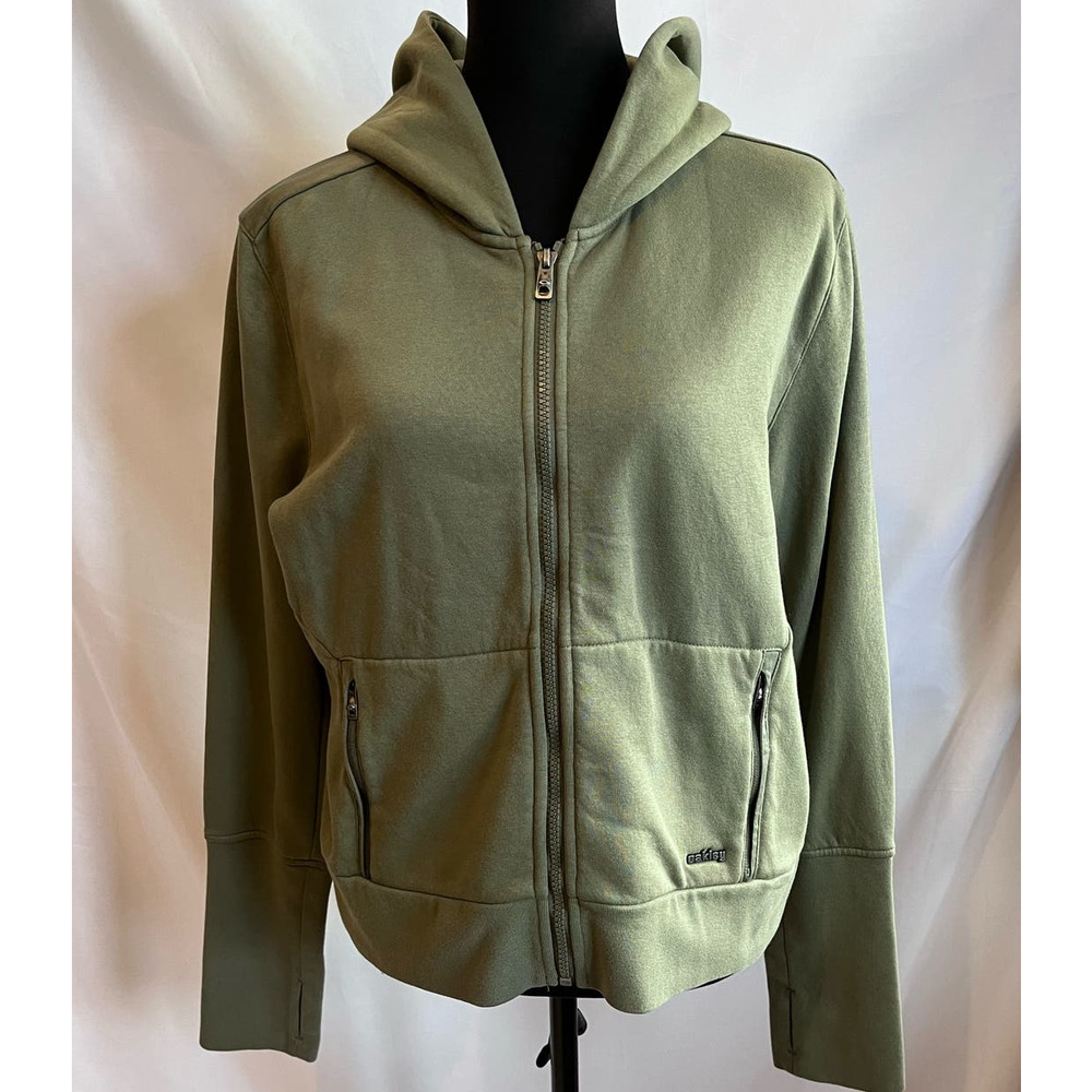 Oakley Woman's Olive Green Zip Hoodie Size Large Soft And Comfortable Euc